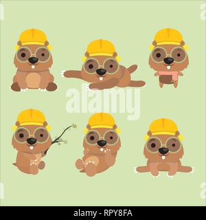 Cute Mole wirft Cartoon Vector Illustration. Stock Vektor