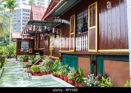 Traditionelles Haus in Kampung Morten, Melaka, Malaysia. Stockfoto