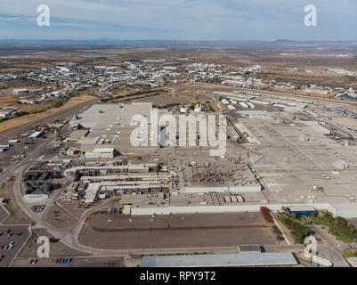 Luftaufnahme von der Ford Motor Company Automotive Company in Hermosillo Industrial Park. Automobilindustrie. Hermosillo Stanzen und Montage ist ein Stockfoto