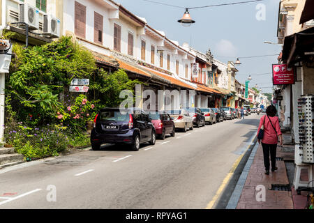 Heeren Street Scene, Jalan Tun Tan Cheng Lock, Melaka, Malaysia. Stockfoto