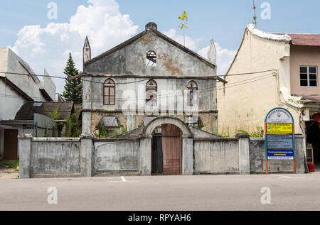 Verlassene Kirche, Heeren Street, Jalan Tun Tan Cheng Lock, Melaka, Malaysia. Stockfoto