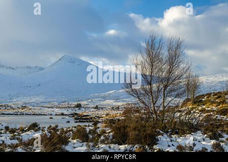 Rannoch Moor unter Schnee in den schottischen Highlands Stockfoto