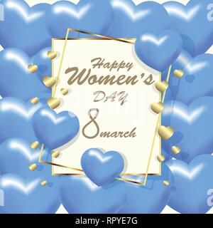 Tag der Frauen Grußkarte Vector Illustration Stock Vektor