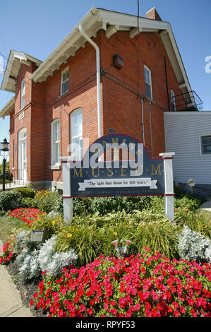 Fairport Hafen Leuchtturm und Marine Museum in Fairport Hafen, Ohio am Erie See Stockfoto