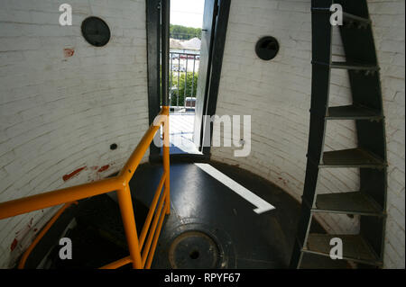 Die Plattform an der Spitze des Fairport Hafen Leuchtturm und Marine Museum in Fairport Hafen, Ohio am Erie See Stockfoto