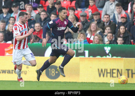 Stoke-on-Trent, Großbritannien. 23 Feb, 2019. Während der EFL Sky Bet Championship Match zwischen Stoke City und Aston Villa an der Bet365 Stadium, Stoke-on-Trent, England am 23. Februar 2019. Foto von Jurek Biegus. Nur die redaktionelle Nutzung, eine Lizenz für die gewerbliche Nutzung erforderlich. Keine Verwendung in Wetten, Spiele oder einer einzelnen Verein/Liga/player Publikationen. Credit: UK Sport Pics Ltd/Alamy leben Nachrichten Stockfoto