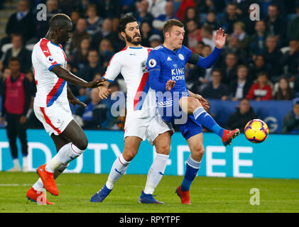 Leicester, Großbritannien. 23 Feb, 2019. Von Leicester City Jamie Vardy während der Englischen Premier League zwischen Leicester City und Crystal Palace bei King Power Stadion, Leicester, England am 23. Feb 2019. Credit: Aktion Foto Sport/Alamy leben Nachrichten Stockfoto