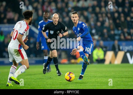 Leicester, Leicestershire, UK. 23 Feb, 2019 James Maddison von Leicester City während der Premier League Match zwischen Leicester City und Crystal Palace für die King Power Stadion, Leicester am Samstag, 23. Februar 2019. (Credit: Alan Hayward | MI Nachrichten) Credit: MI Nachrichten & Sport/Alamy leben Nachrichten Stockfoto