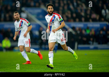 Leicester, Leicestershire, UK. 23 Feb, 2019 Andros Townsend von Crystal Palace während der Premier League Match zwischen Leicester City und Crystal Palace für die King Power Stadion, Leicester am Samstag, 23. Februar 2019. (Credit: Alan Hayward | MI Nachrichten) Credit: MI Nachrichten & Sport/Alamy leben Nachrichten Stockfoto