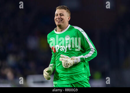 BREDA, Niederlande, 23-02-2019, Fußball, NAC Ratte Verleghstadium, niederländischen Eredivisie, Saison 2018/2019, FC Groningen Torwart Sergio Padt, während des Spiels NAC-Groningen, Stockfoto