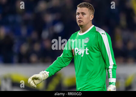 BREDA, Niederlande, 23-02-2019, Fußball, NAC Ratte Verleghstadium, niederländischen Eredivisie, Saison 2018/2019, FC Groningen Torwart Sergio Padt, während des Spiels NAC-Groningen, Stockfoto