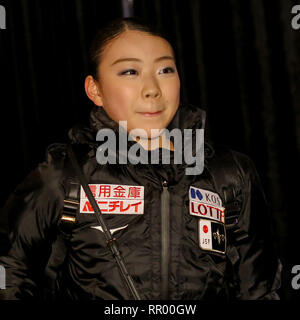 DEN HAAG, 23-02-2019, IJshal De Uithof, Challenge Cup, Eiskunstlauf, älteren Damen, älteren Damen Kurzprogramm, Japanische skater Rika Kihira Stockfoto