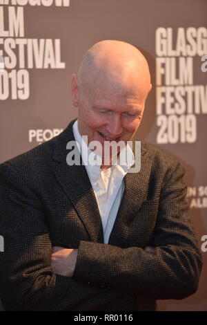 Glasgow, UK. 23. Februar 2019. Roter Teppich am Glasgow Film Theater für den schottischen Premier des Films, Yuli. Regie: iciar Bollain und von Paul Laverty geschrieben, in der Hauptrolle Schauspieler, Carlos Acosta. Credit: Colin Fisher/Alamy leben Nachrichten Stockfoto