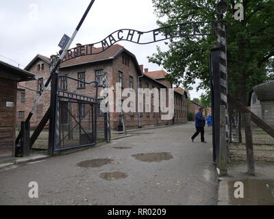 Polen - Auschwitz Museum Sehenswürdigkeiten im ehemaligen Konzentrationslager. Stockfoto