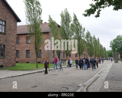 Polen - Auschwitz Museum Sehenswürdigkeiten im ehemaligen Konzentrationslager. Stockfoto