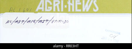. Agri-news. Die Landwirtschaft. 30. November 1981 ZUR SOFORTIGEN VERÖFFENTLICHUNG BEGRÜNDUNG DIESE WOCHE die Erfahrung einer Lebenszeit 1 Bauern Gepflügt durch Budget 3 Alberta Bauernhof Home Study Course 9 Seminar über die steuerlichen Auswirkungen des föderalen Budgets 11 Alberta Landwirtschaft gewinnt National Television Awards 12 Bezirk Landwirt Transfers 13 ydlberra Landwirtschaft Telefon (403) 427-2127 COMMUNICATIONS DIVISION. Bitte beachten Sie, dass diese Bilder extrahiert werden aus der gescannten Seite Bilder, die digital haben für die Lesbarkeit verbessert - Färbung und Aussehen dieser Abbildungen können nicht Perfekt resembl Stockfoto