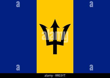 Barbados vektor Flagge. Bridgetown Stock Vektor