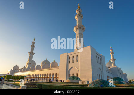 Sheikh Zayed Moschee in Abu Dhabi in der Nähe von Dubai, Vereinigte Arabische Emirate Stockfoto