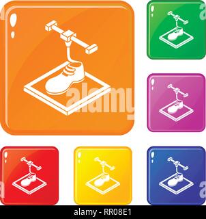 Schuhe d drucken Icons Set Vector Farbe Stock Vektor