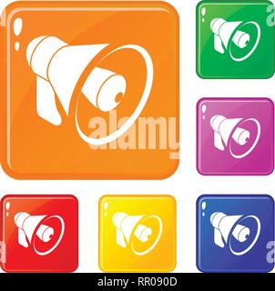 Lautsprecher Icons Set Vector Farbe Stock Vektor