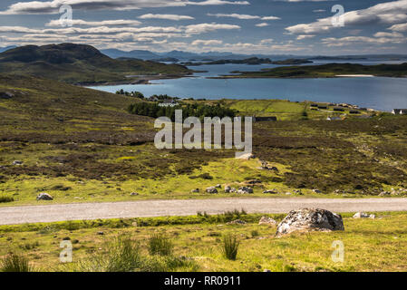 Achnahaird Bay typische Landschaft auf der Halbinsel Coigach Wester Ross, Highlands, Schottland, UK Stockfoto