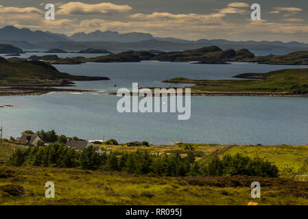 Achnahaird Bay typische Landschaft auf der Halbinsel Coigach Wester Ross, Highlands, Schottland, UK Stockfoto