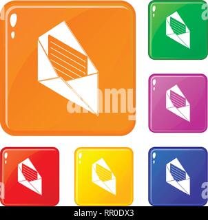 Umschlag Symbole öffnen vector Farbe Stock Vektor