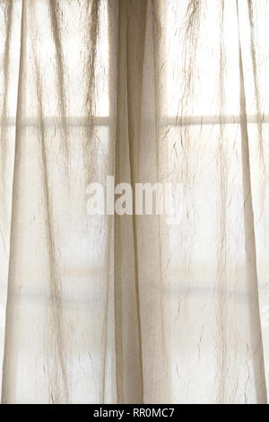 Transparente Qualität Fenster Vorhang mit gefiltertem Licht Stockfoto