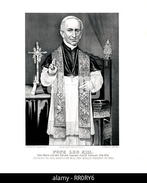 Papst Leo XIII., 2. März 1810 geboren. gewählte Papst 20. Februar 1878 Stockfoto