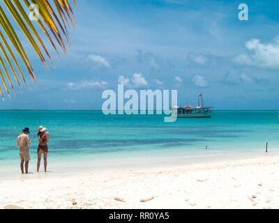 Tropische Strand der Insel dos mosquices, Los Roques, Venezuela. Stockfoto