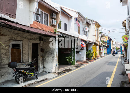 Street Scene, Jalan Tun Tan Cheng Lock, Heeren Straße, Melaka, Malaysia. Stockfoto