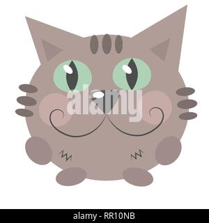 Die Katze schaut und lächelt Stock Vektor