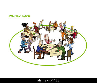 World Cafe Abbildung Stockfoto