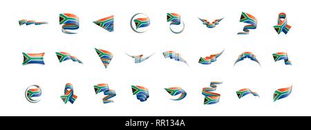 Südafrika Flagge, Vector Illustration auf weißem Hintergrund Stock Vektor