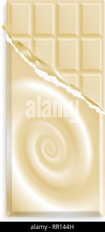 Weiße Schokolade in einer Verpackung mit Schokolade Swirl, können mit ihrem Design ersetzt werden. Vector Illustration Stock Vektor