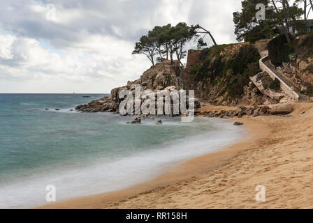 Schönen Strand in Platja d'Aro, Costa Brava, Katalonien Stockfoto