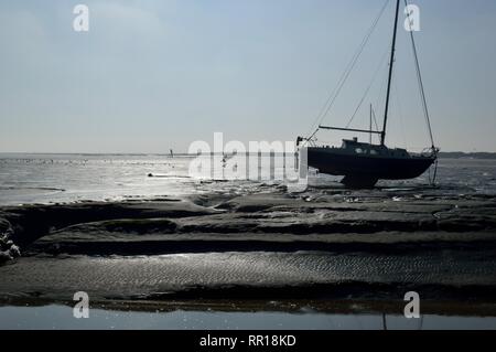Boote auf dem Fluss Thames Estuary, Leigh-on-Sea Stockfoto