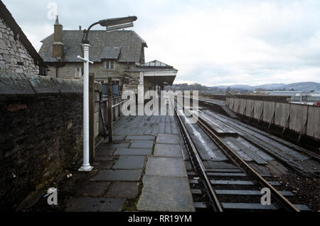 Kendal Bahnhof an der Oxenholme nach Windermere, Lake District, England Stockfoto