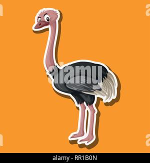 Eine einfache Strauß Aufkleber Abbildung Stock Vektor