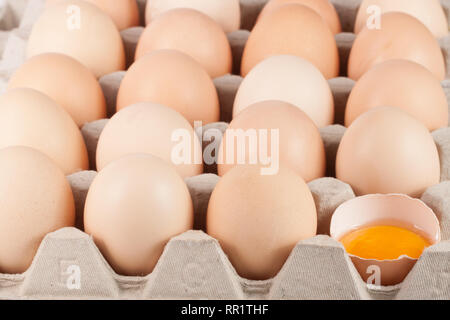 Eier in das Fach als Hintergrund Stockfoto