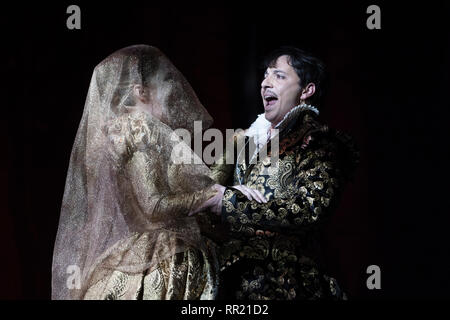 Schauspieler auf der Bühne während einer Aufführung der Schlaf einer Sommernacht im Teatro de la Zarzuela in Madrid mit: Schauspieler Wo: Madrid, Spanien Wann: 23 Jan 2019 Credit: Oscar Gonzalez/WENN.com Stockfoto