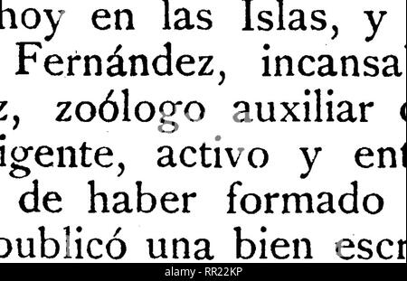 . Sistemático Catálogo de Toda la Fauna de Filipinas conocida hasta el presente. Zoologie. merecen insbesondere mención Los distinguidos Naturalis-tas franceses Sonnerat, Mallat, S. de la Gironiere, Sou-leyet, Marken y el S. Heude S. J.; Los ingleses Cu-ming, Sharpe, Günther, Boulenger; Swnihoe, Herr Wal-Höhle, Everetti, y El Marqués de Tweeddale; Los alema - nes Meyer, Semper y Jagor; El italiano Salvadori; y Los norte - americanos Dr. Steere an, Franck S. Bourns, y Worces-ter, y Otros muchísimos Más, todos los cuales en sus-dife-Rentes y útilísimos escritos han Pardo distintos Puntos de esta F Stockfoto