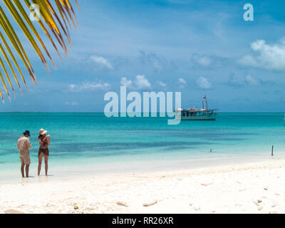 Tropische Strand der Insel dos mosquices, Los Roques, Venezuela. Stockfoto