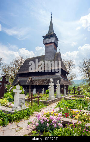 Die UNESCO-Weltkulturerbe Ieud Hill Kirche in der maramure? Region in Rumänien. Es handelt sich um eine rumänische orthodoxe Kirche der Geburt Mariens. Stockfoto