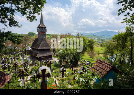 Die UNESCO-Weltkulturerbe Ieud Hill Kirche in der maramure? Region in Rumänien. Es handelt sich um eine rumänische orthodoxe Kirche der Geburt Mariens. Stockfoto