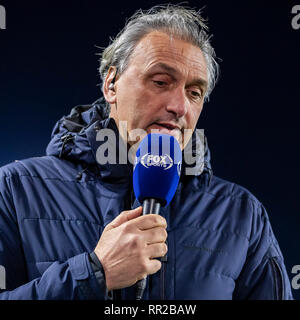 BREDA, Niederlande, 23-02-2019, Fußball, NAC Ratte Verleghstadium, niederländischen Eredivisie, Saison 2018/2019, Fox Sports Showcase-präsentator Robert Maaskant, während des Spiels NAC-Groningen, Stockfoto