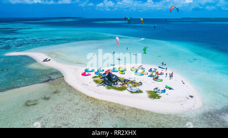 Aeria anzeigen Cayo sardina Los Roques Venezuela Stockfoto