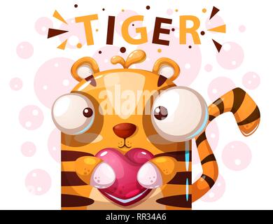 Süße tiger Charakter - Cartoon Illustration Stock Vektor