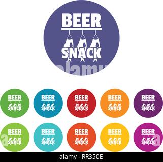 Bier snack Icons Set Vector Farbe Stock Vektor