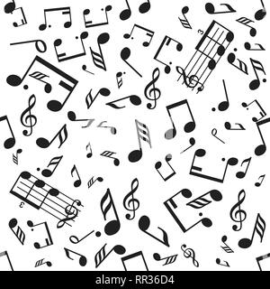 Die nahtlose Vektor Noten Symbole Design Pattern. Stock Vektor